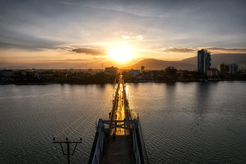 Sunset over the old bridge